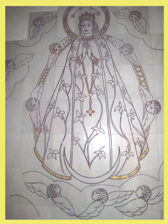 La Ascensión de la Tierra - la energía del corazón, lo Femenino Sagrado. Grabado de la Basílica del Cerro de los Ángeles, Madrid.